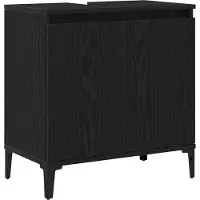 vidaXL Wastafel kabinet voor de badkamer Zwart Eiken 58 x 33 x 60 cm