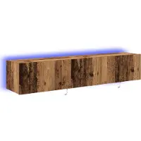 vidaXL TV Wandkast 2 st Oudhout Bewerkt hout