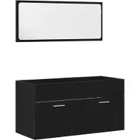 vidaXL Badkamermeubel Set 2 st Zwart Eiken 90 x 38,5 x 46 cm