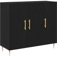 vidaXL Dressoir, zwart, eikenlook, 90 x 34 x 80 cm, houtvezel