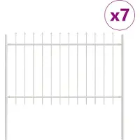 vidaXL Tuinhek WOERDEN 7 st 11,9 x 0,8 m Poedergecoat staal Wit