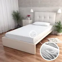 PS Waterdicht Hoeslaken voor Eenpersoonsbed (90x200 cm) - Zijdezacht, Ademend en Beschermt Tegen Vlekken en Vocht, Superieure kwaliteit