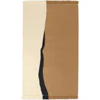 Ferm Living Soil Kelim vloerkleed Dark sand-off white, 140x200 cm
