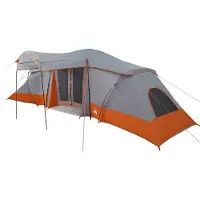 vidaXL Familietent met dak Grijs en Oranje 721 x 335 x 212 cm