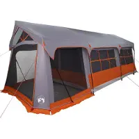 vidaXL Familietent Grijs en Oranje 620 x 322 x 240 cm Polyester