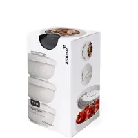 Amuse Tylla Charcoal Snack set - 3 x 200 ml - Perfect Afsluitbare Snackdoosjes - Voor onderweg - Zwart