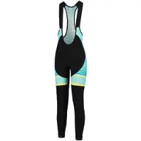 Rogelli Impress Lange Fietsbroek - Dames - Zwart, Turquoise, Geel - Maat 2XL