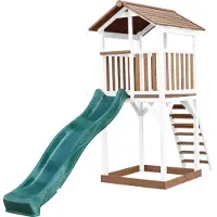 Axi Beach Tower Speeltoren Bruin/wit - Groene Glijbaan