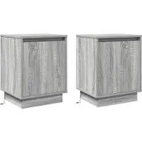 vidaXL Nachtkastje 2 st Grijs 39 x 34,5 x 50 cm Bewerkt hout