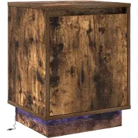 vidaXL Nachtkastje Rook Eiken 39 x 34,5 x 50 cm Bewerkt hout