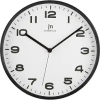 Lowell Justaminute 00875N, Wandklok, Rond, Zwart, Kunststof, 29 cm
