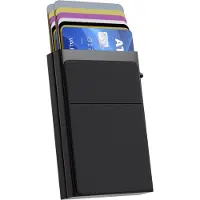 Nuvance Pasjeshouder Uitschuifbaar - 18 Pasjes - Rfid Bescherming - Pasjeshouders voor Mannen & Vrouwen - Creditcardhouder - Zwart
