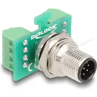 DeLOCK M12 Transfer Module Adapter 8 pin A-coded male to 9 pin terminal block for installation