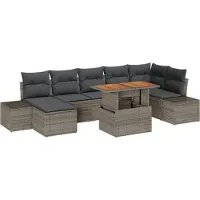 vidaXL Tuinbank Set 8 st Grijs en Bruin