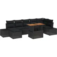 vidaXL Tuinset, 8-delig, zwart en bruin