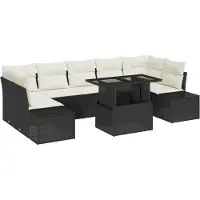 vidaXL Tuinset, 8-delig, zwart en crème