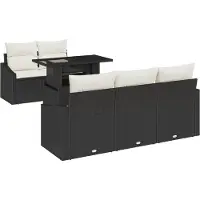 vidaXL Tuinset, 6-delig, zwart, polyrotan