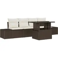 vidaXL Tuinbank Set 5 st Bruin en Crème