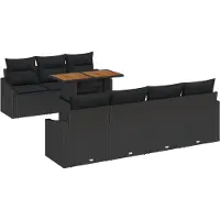 vidaXL Tuinbank Set 8 st Zwart en Bruin