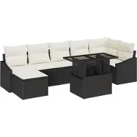 vidaXL Tuinset, 8-delig, zwart en crème