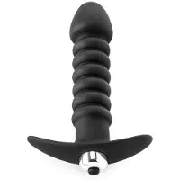 Zenn premium geribbelde butt plug met sterk vibrerende kogel