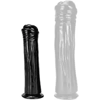 ToppedMonster 26 Cm Lange Knuppel Dildo - Zwarte Dildo Met Zuignap Doorsnede 5.5 cm