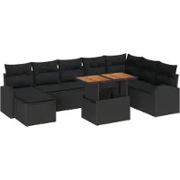 vidaXL Tuinset, 9-delig, zwart