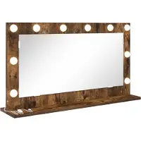 vidaXL Make-up Spiegel Rechthoekig Rook Eiken 80 x 45 x 18 cm