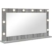 vidaXL Make-up Spiegel Grijs Sonoma 100 x 55 x 18 cm Rechthoekig