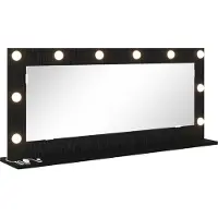 vidaXL Make-up Spiegel Zwart Eiken 100 x 45 x 18 cm Rechthoekig