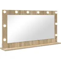vidaXL Make-up Spiegel Rechthoekig Sonoma Eik 100 x 55 x 18 cm