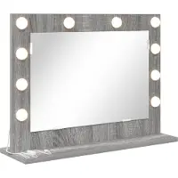 vidaXL Make-up Spiegel Grijs Sonoma 60 x 45 x 18 cm Rechthoekig