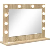 vidaXL Make-up Spiegel Rechthoekig Sonoma Eik 60 x 45 x 18 cm