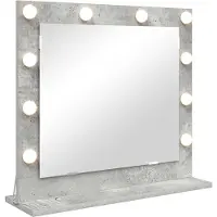 vidaXL Make-up Spiegel Rechthoekig Beton Grijs 60 x 55 x 18 cm