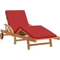 vidaXL Ligstoel Rood 200 x 67 x 84 cm Massief Acacia Hout