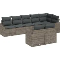 vidaXL Tuinbank Set 8 st Grijs poly rattan