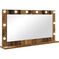 vidaXL Make-up Spiegel Rechthoekig Oudhout 100 x 55 x 18 cm