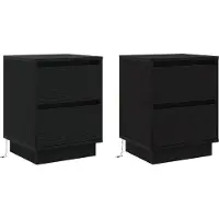 vidaXL Nachtkastje 2 st Zwart Eiken 39 x 34,5 x 50 cm Bewerkt hout