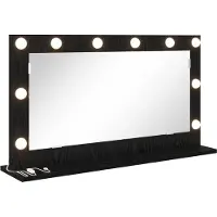 vidaXL Make-up Spiegel Rechthoekig Zwart Eiken 80 x 45 x 18 cm