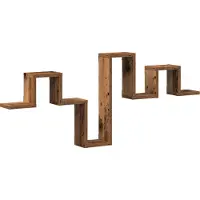 vidaXL Wandplank Muurmontage Oudhout 104,5 x 43 x 10 cm