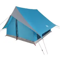 vidaXL Familietent met dak Blauw en Grijs 256 x 256 x 185 cm