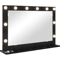 vidaXL Make-up Spiegel Rechthoekig Zwart Eiken 80 x 15 x 18 cm