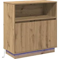 vidaXL LED-zijtafel Artisan-eikenhout, 71 x 34,5 x 75 cm, houtvezel