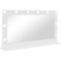 vidaXL Make-up Spiegel Wit 100 x 55 x 18 cm Glas en samengesteld hout