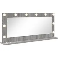 vidaXL Make-up Spiegel Rechthoekig Grijs Sonoma 100 x 45 x 18 cm