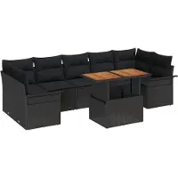 vidaXL Tuinbank Set 8 st Zwart