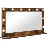 vidaXL Make-up Spiegel Rechthoekig Rook Eiken 100 x 55 x 18 cm