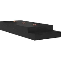 vidaXL Opbergbedframe met lade Zwart Eiken 90 cm Bewerkt hout