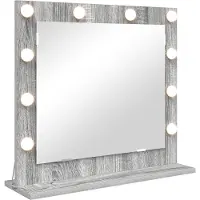 vidaXL Make-up Spiegel Grijs Sonoma 60 x 55 x 18 cm Rechthoekig