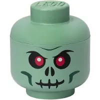 LEGO Opbergbox Hoofd Skelet Groen, Groot -